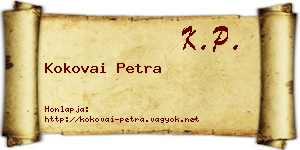 Kokovai Petra névjegykártya